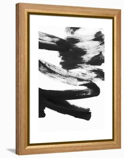 Black and White Strokes 5-Iris Lehnhardt-Framed Stretched Canvas