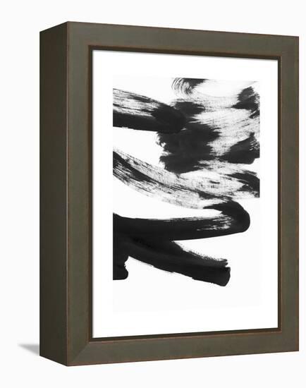 Black and White Strokes 5-Iris Lehnhardt-Framed Stretched Canvas