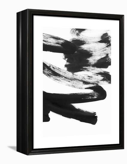 Black and White Strokes 5-Iris Lehnhardt-Framed Stretched Canvas