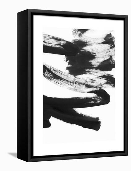 Black and White Strokes 5-Iris Lehnhardt-Framed Stretched Canvas