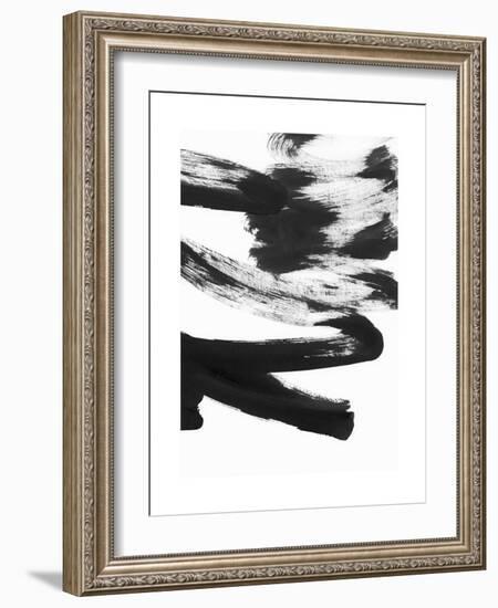Black and White Strokes 5-Iris Lehnhardt-Framed Art Print