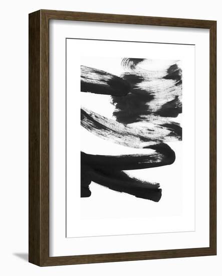 Black and White Strokes 5-Iris Lehnhardt-Framed Art Print