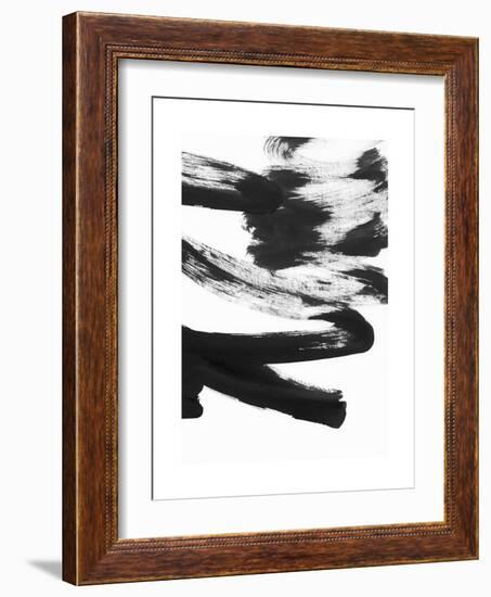 Black and White Strokes 5-Iris Lehnhardt-Framed Art Print