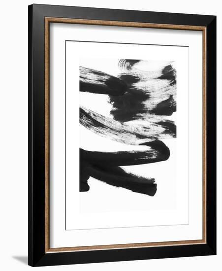 Black and White Strokes 5-Iris Lehnhardt-Framed Art Print