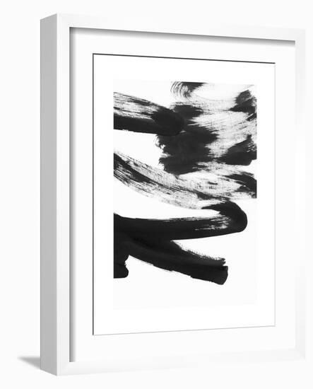 Black and White Strokes 5-Iris Lehnhardt-Framed Art Print