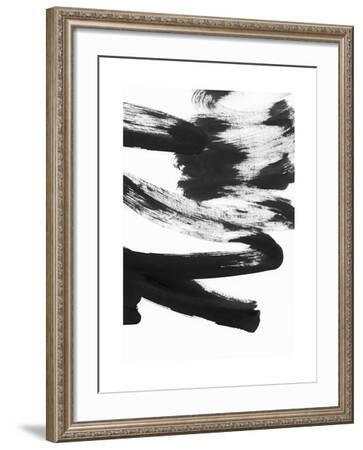 Black & white strokes 5' by Iris Lehnhardt Framed Canvas Wall Art