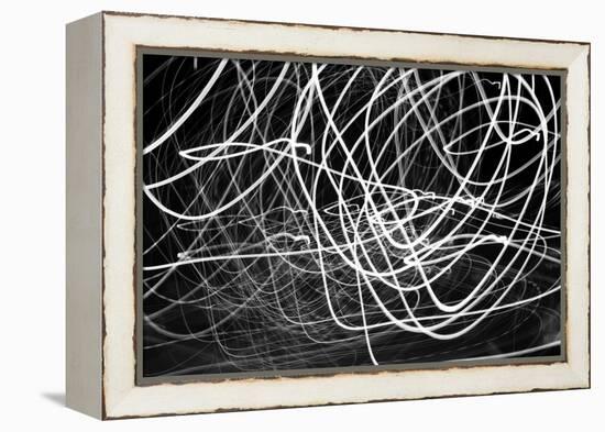 Black and White Swirls-null-Framed Stretched Canvas