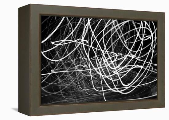 Black and White Swirls-null-Framed Stretched Canvas