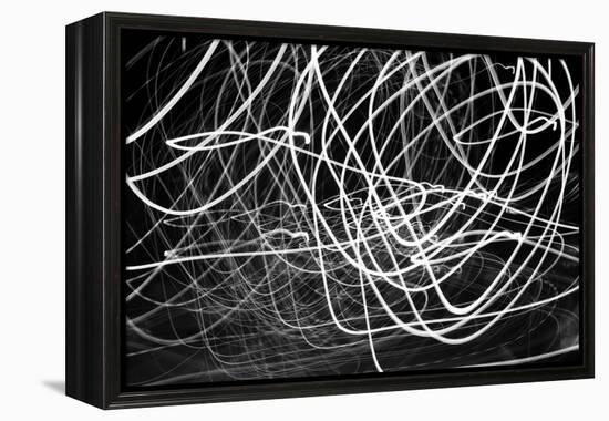 Black and White Swirls-null-Framed Stretched Canvas