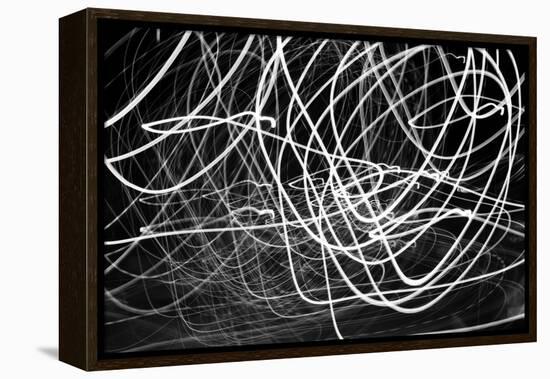 Black and White Swirls-null-Framed Stretched Canvas