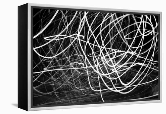 Black and White Swirls-null-Framed Stretched Canvas