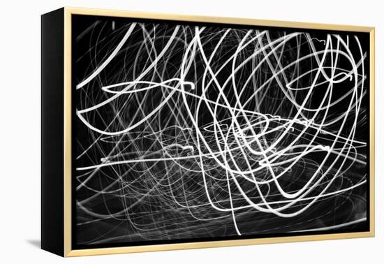 Black and White Swirls-null-Framed Stretched Canvas