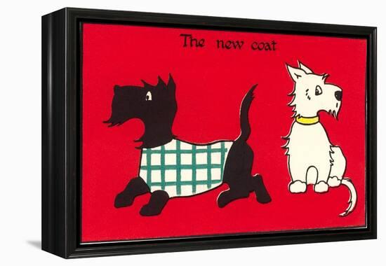 Black and White Terriers the New Coat-null-Framed Stretched Canvas