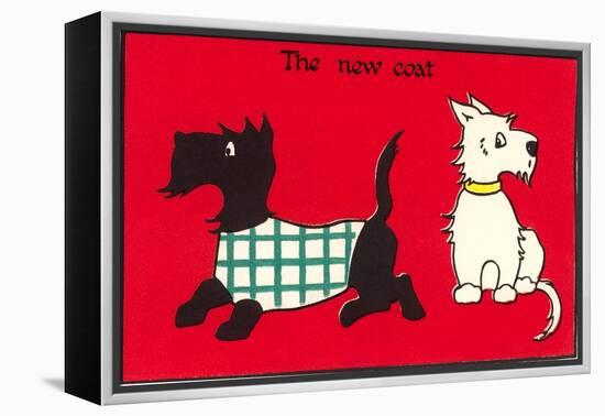 Black and White Terriers the New Coat-null-Framed Stretched Canvas