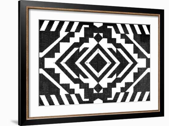 Black and White Textile Pattern-null-Framed Premium Giclee Print