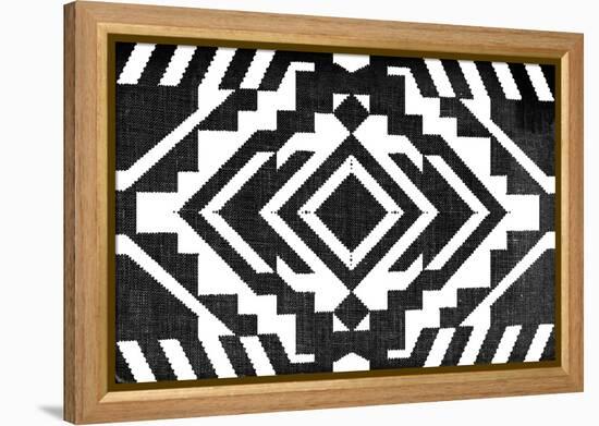 Black and White Textile Pattern-null-Framed Stretched Canvas