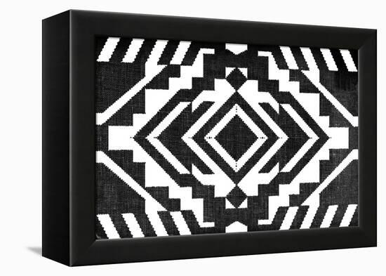 Black and White Textile Pattern-null-Framed Stretched Canvas