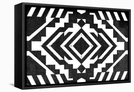 Black and White Textile Pattern-null-Framed Stretched Canvas
