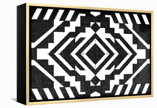 Black and White Textile Pattern-null-Framed Stretched Canvas