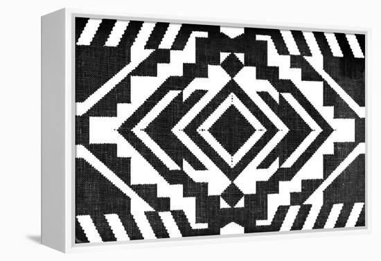 Black and White Textile Pattern-null-Framed Stretched Canvas