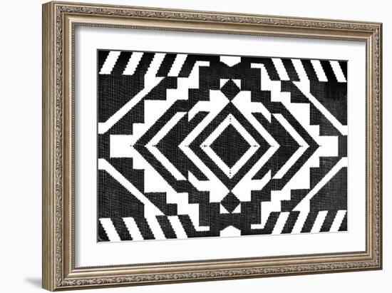 Black and White Textile Pattern-null-Framed Art Print