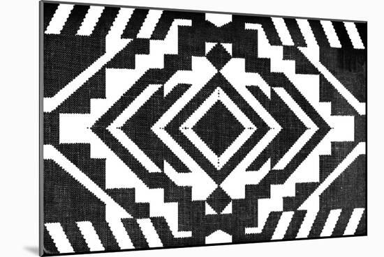Black and White Textile Pattern-null-Mounted Art Print