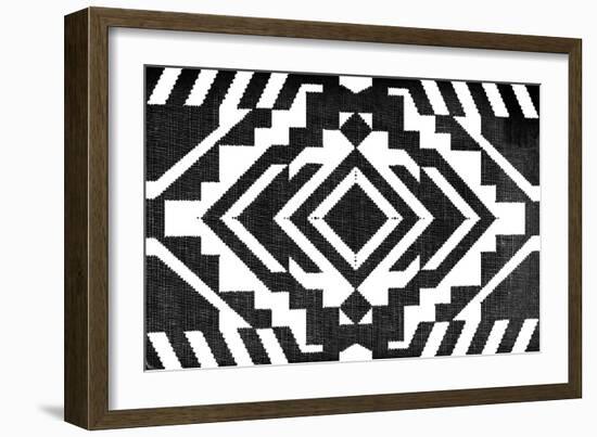 Black and White Textile Pattern-null-Framed Premium Giclee Print