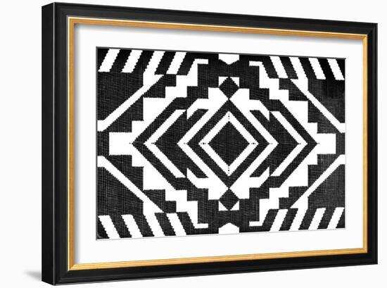 Black and White Textile Pattern-null-Framed Premium Giclee Print