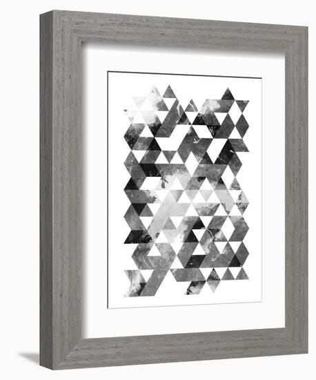 Black And White Triangles Mate-OnRei-Framed Art Print