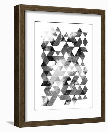 Black And White Triangles Mate-OnRei-Framed Art Print