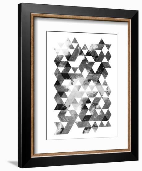 Black And White Triangles Mate-OnRei-Framed Art Print