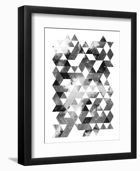Black And White Triangles Mate-OnRei-Framed Art Print