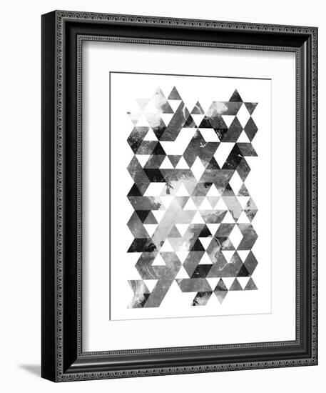 Black And White Triangles Mate-OnRei-Framed Art Print