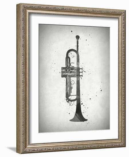 Black and White Trumpet-Dan Sproul-Framed Art Print