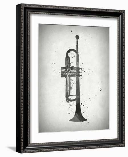 Black and White Trumpet-Dan Sproul-Framed Art Print