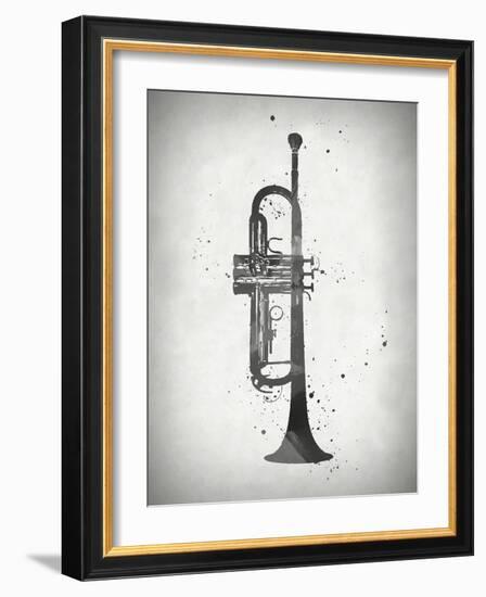 Black and White Trumpet-Dan Sproul-Framed Art Print