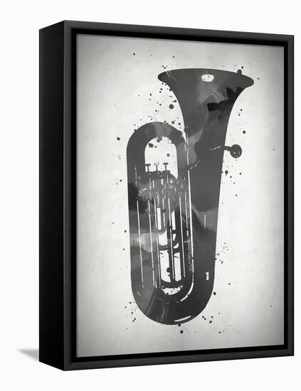 Black and White Tuba-Dan Sproul-Framed Stretched Canvas