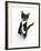 Black and White Tuxedo Kitten, Tuxie, Standing Up on Haunches and Looking Up with Raised Paws-Mark Taylor-Framed Photographic Print