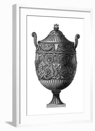 Black and White Urn III-null-Framed Art Print