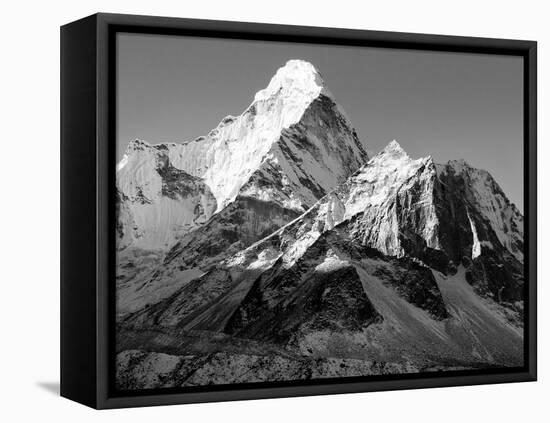 Black and White View of Ama Dablam - Way to Everest Base Camp - Nepal-Daniel Prudek-Framed Premier Image Canvas