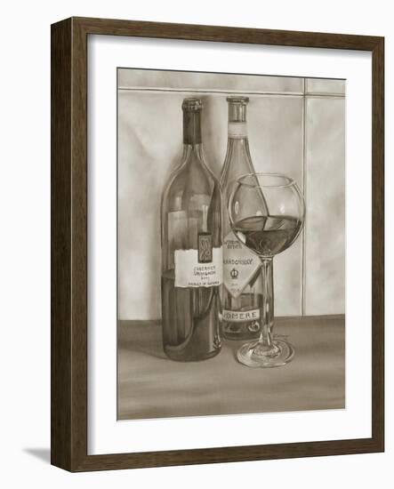 Black and White Wine Series I-Jennifer Goldberger-Framed Art Print