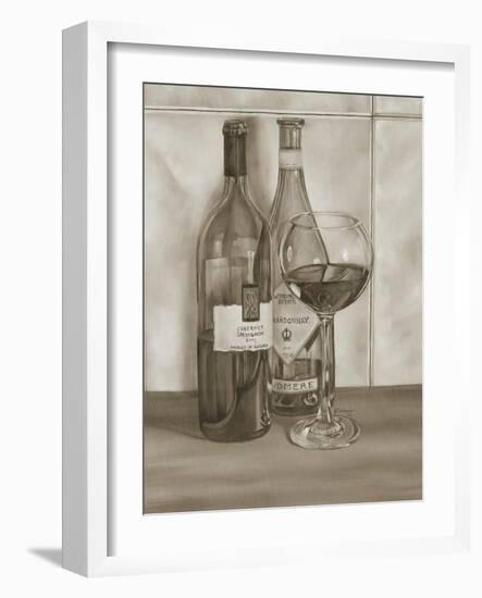 Black and White Wine Series I-Jennifer Goldberger-Framed Art Print