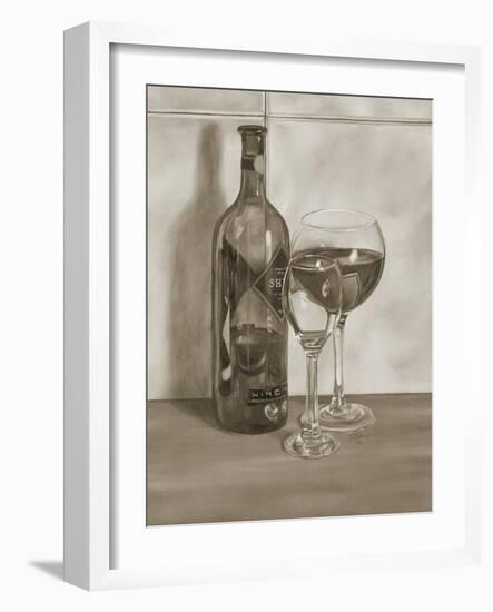 Black and White Wine Series II-Jennifer Goldberger-Framed Art Print