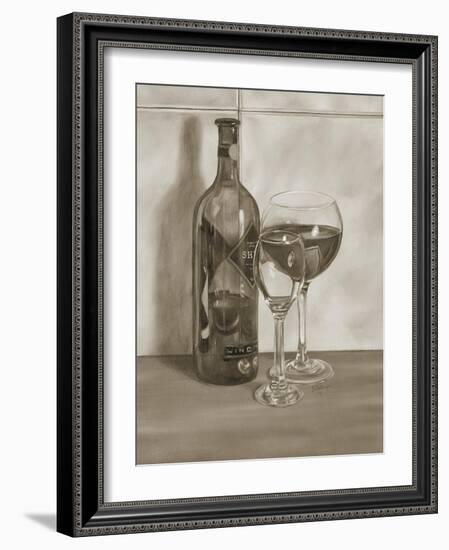 Black and White Wine Series II-Jennifer Goldberger-Framed Art Print