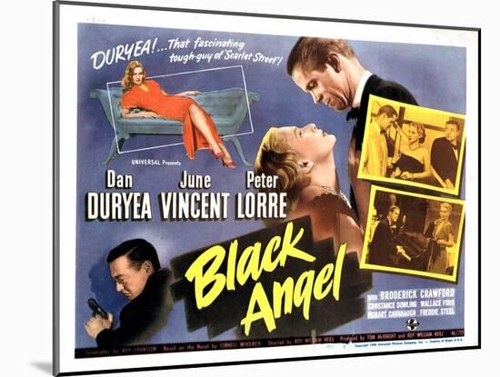 Black Angel, Peter Lorre, June Vincent, Dan Duryea on Poster Art, 1946-null-Mounted Art Print