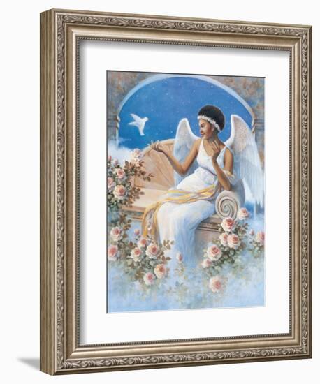 Black Angel with Dove-unknown Chiu-Framed Art Print