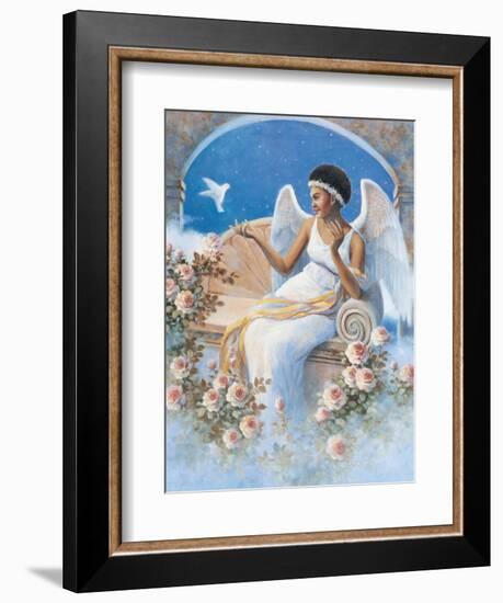 Black Angel with Dove-unknown Chiu-Framed Art Print