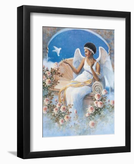 Black Angel with Dove-unknown Chiu-Framed Art Print