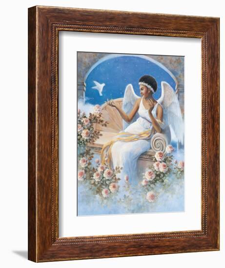 Black Angel with Dove-unknown Chiu-Framed Art Print