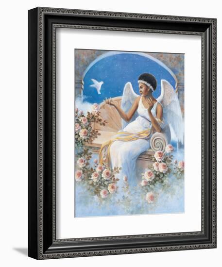 Black Angel with Dove-unknown Chiu-Framed Art Print